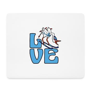 Storch Skier Skifahren Winter Sport Schnee - Mousepad (Querformat) - Weiß - Vorne