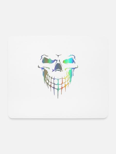 Totenkopf - Mousepad (Querformat) - Weiß