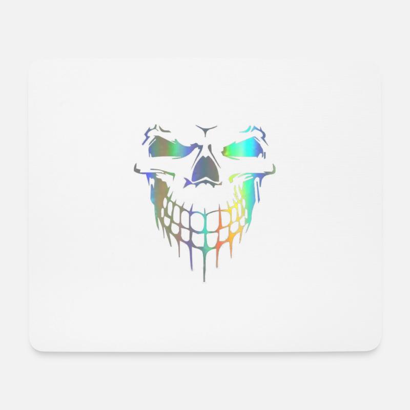 Totenkopf - Mousepad (Querformat) - Weiß