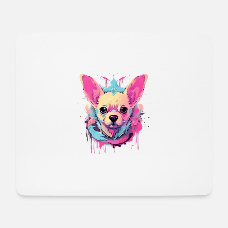 Colorful Chihuahua - Mouse Pad (horizontal) - white