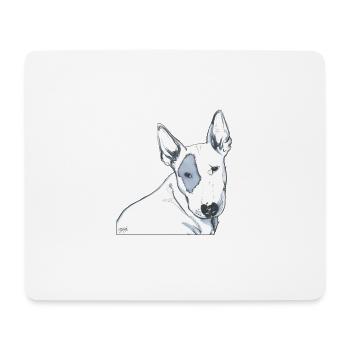 Bull Terrier - Tapis de souris (format paysage) - blanc - Devant