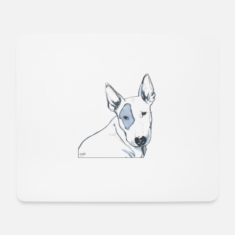 Bullterrier - Mousepad (Querformat) - Weiß