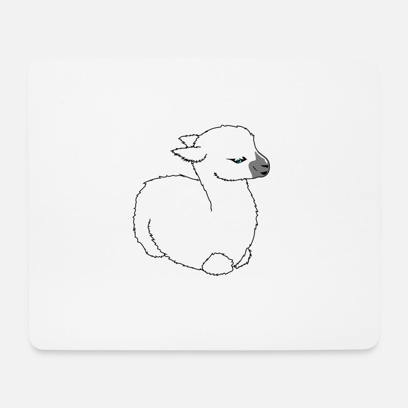 Baby-Lama - Mousepad (Querformat) - Weiß