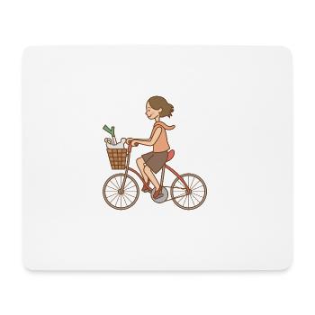 bicycle mountain bike cyclist mountainbike fahrrad - Mousepad (Querformat) - Weiß - Vorne
