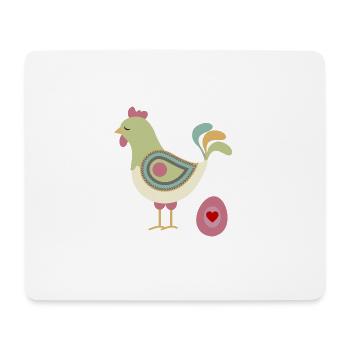 Poulet aux œufs de Pâques - Tapis de souris (format paysage) - blanc - Devant