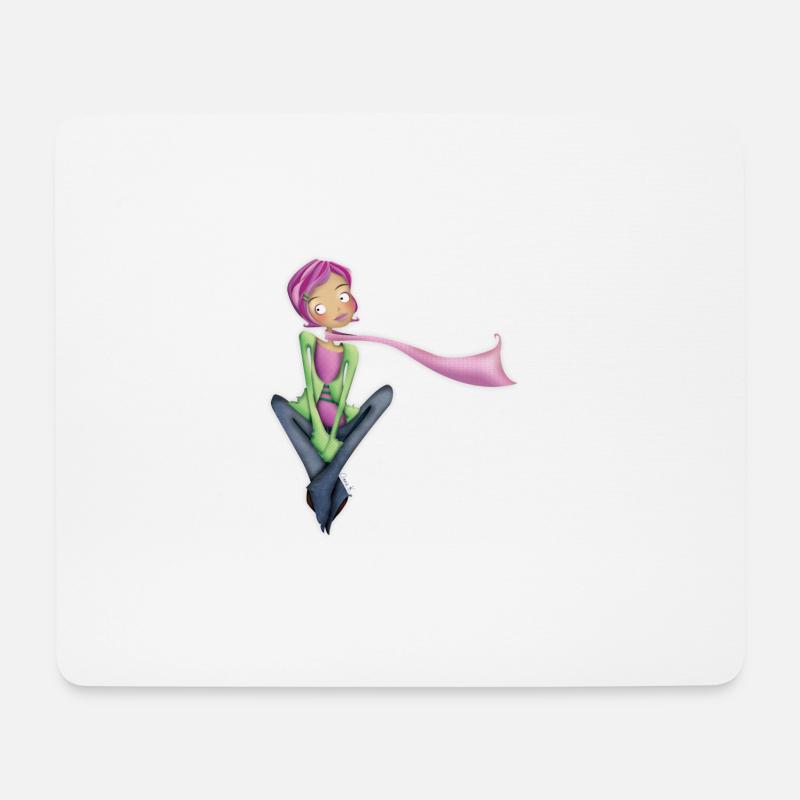 Träumerisches Mädchen - Mousepad (Querformat) - Weiß
