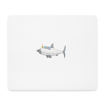 Hai Horn in einem Einhorn Kostüm - Shark Liebhaber - Mousepad (Querformat) - Weiß - Vorne