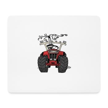 0143 roter Traktor 1255 - Mousepad (Querformat) - Weiß - Vorne