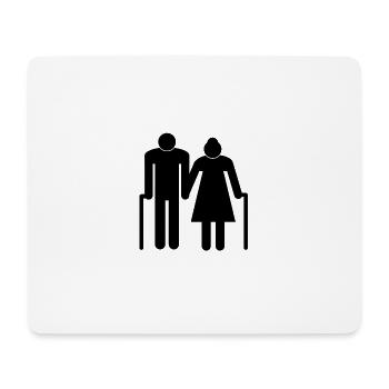 Old couple - Tapis de souris (format paysage) - blanc - Devant