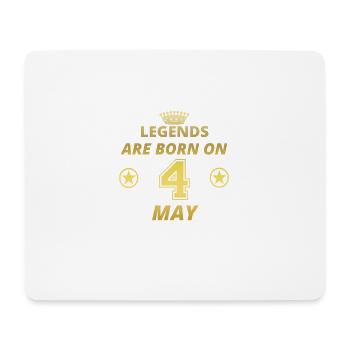 legends born geschenk geburtstag MAY 4 - Mousepad (Querformat) - Weiß - Vorne