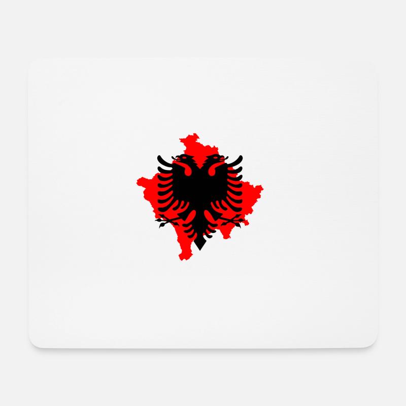albanisch adler mit 2 köpfen kosovo albania shirt - Mousepad (Querformat) - Weiß