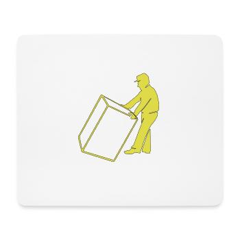 Man Package Box Drag Gift Idea Deliver - Mouse Pad (horizontal) - white - Front