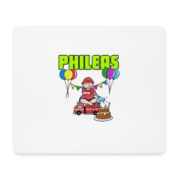 cadeau sapeurs-pompiers Phileas - Tapis de souris (format paysage) - blanc - Devant