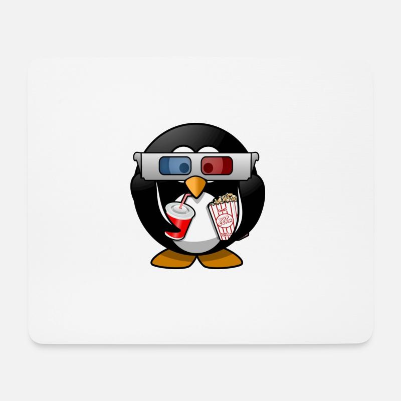 Kino Pinguin - Mousepad (Querformat) - Weiß