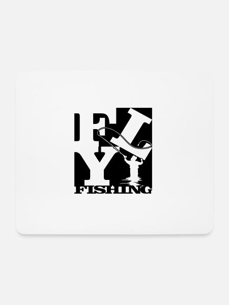 flyfishing Robert Indiana schwarz aussen - Mousepad (Querformat) - Weiß