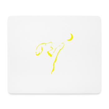 Chien regarde la lune - Tapis de souris (format paysage) - blanc - Devant