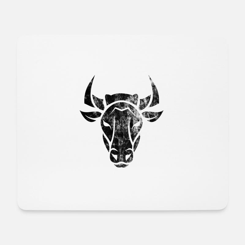 Bullenkopf Stierkopf - Mousepad (Querformat) - Weiß