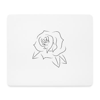 Minimal rose tattoo black - Mouse Pad (horizontal) - white - Front