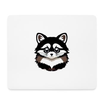 Waschbären süßer Cartoon Waschbär 23 - Mousepad (Querformat) - Weiß - Vorne