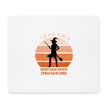 Hexe mit Besen Retro - Mousepad (Querformat) - Weiß - Vorne