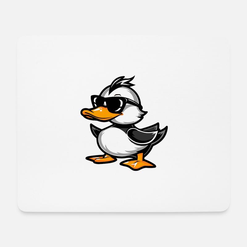 Ente Cool Tier - Mousepad (Querformat) - Weiß