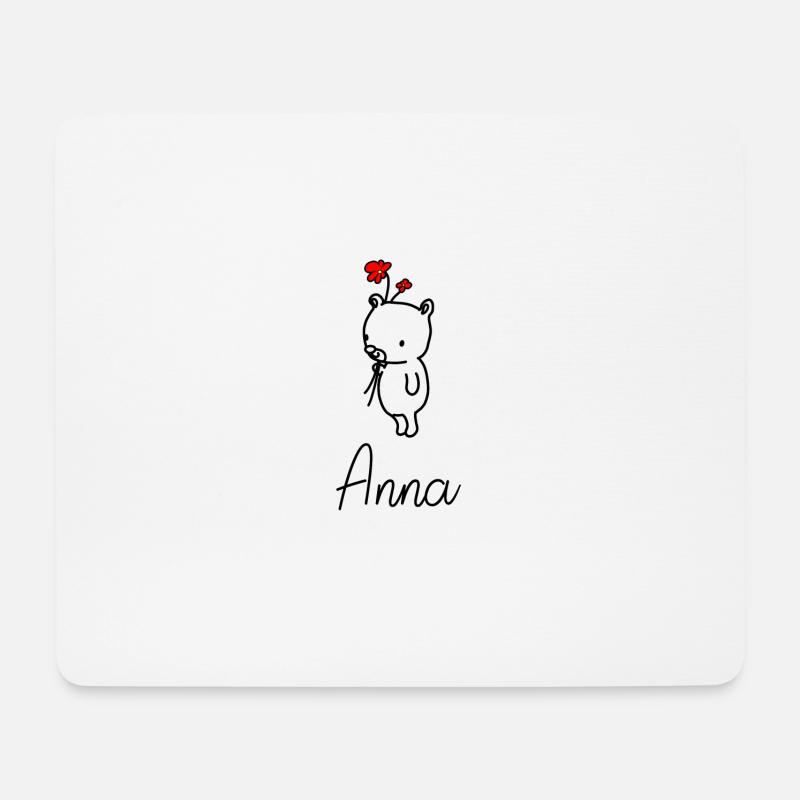 Baby Bear Name Anna - Mousepad (Querformat) - Weiß