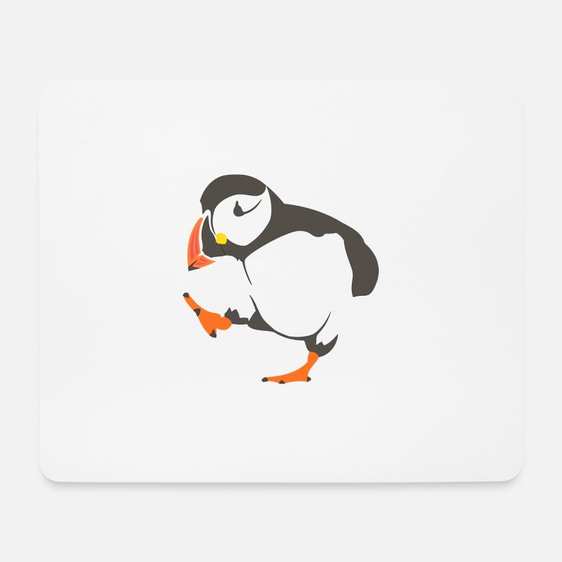 Walking puffin - Mouse Pad (horizontal) - white
