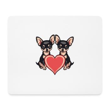Chihuahua Chiens Couple Amour Couple Amoureux - Tapis de souris (format paysage) - blanc - Devant