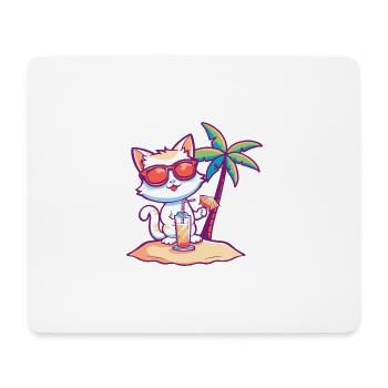 Palmier d’été de l’île aux chats - Tapis de souris (format paysage) - blanc - Devant
