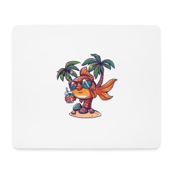Bande dessinée Goldfish Summer Beach - Tapis de souris (format paysage) - blanc - Devant