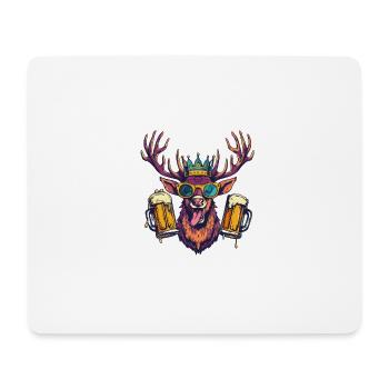 Hirsch Bier Lustig - Mousepad (Querformat) - Weiß - Vorne