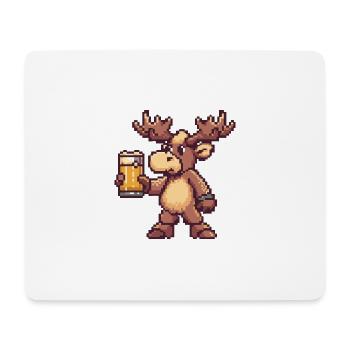 Elch Bier Pixel - Mousepad (Querformat) - Weiß - Vorne