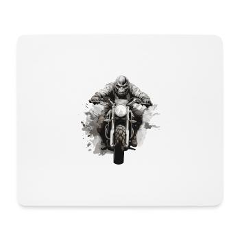 Gorille Moto Motard Bête - Tapis de souris (format paysage) - blanc - Devant