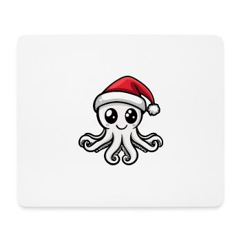 Oktopus Weihnachten Niedlich - Mousepad (Querformat) - Weiß - Vorne