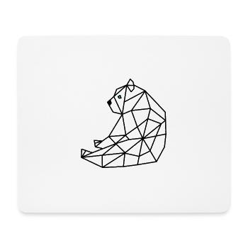 Bear Geometric Line - Mouse Pad (horizontal) - white - Front