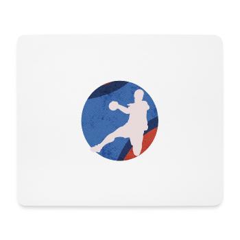 Basketball Silhouette im Retro-Pop - Mousepad (Querformat) - Weiß - Vorne