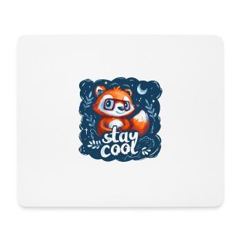 Panda Roux Cool - Style Dessin Animé - Tapis de souris (format paysage) - blanc - Devant