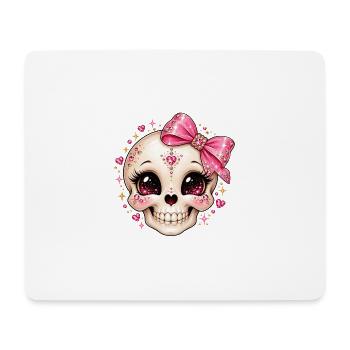 Glitzernder Kristallskull mit Schleife - Mousepad (Querformat) - Weiß - Vorne