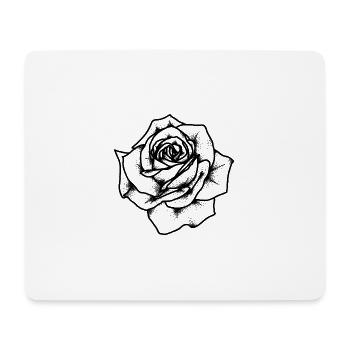 Rose - Tattoo Rose - Schwarze Rose - Mousepad (Querformat) - Weiß - Vorne