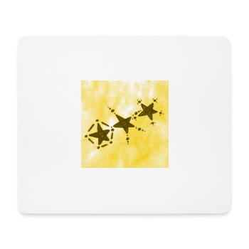 3 ÉTOILES JAUNE SOURIANT - Tapis de souris (format paysage) - blanc - Devant