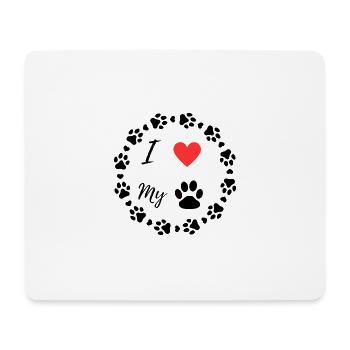 J’aime mon chien - Tapis de souris (format paysage) - blanc - Devant