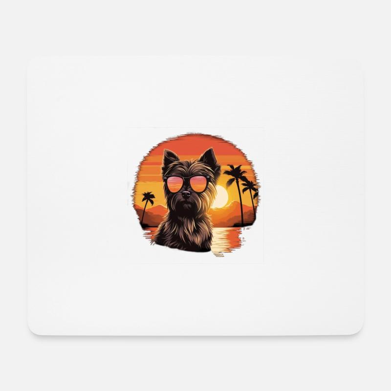Yorkshire Terrier mit Sonnenbrille - Mousepad (Querformat) - Weiß