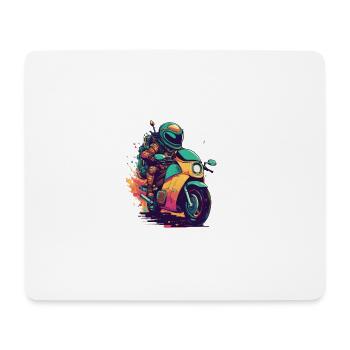 Imprimé moto coloré cool - Tapis de souris (format paysage) - blanc - Devant