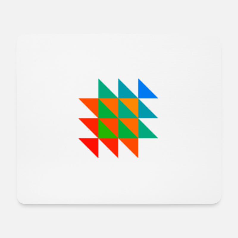 Buntes Dreiecks-Mosaik - Mousepad (Querformat) - Weiß