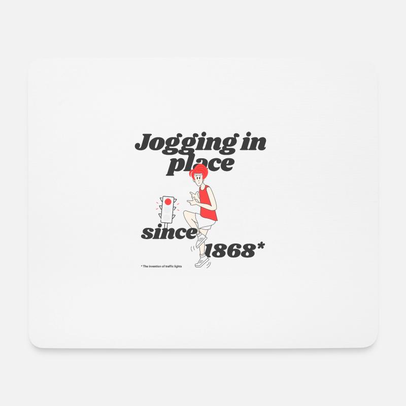 Auf der Stelle Joggen - Mousepad (Querformat) - Weiß