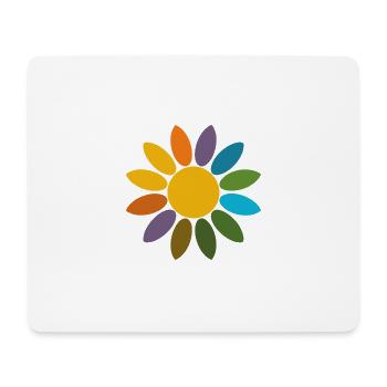 Colorful Flower Color Wheel Retro Flower Design - Mouse Pad (horizontal) - white - Front