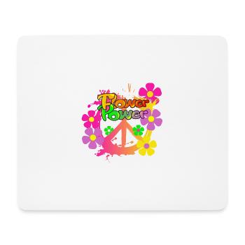 Flower Power Frieden Peacezeichen - Mousepad (Querformat) - Weiß - Vorne