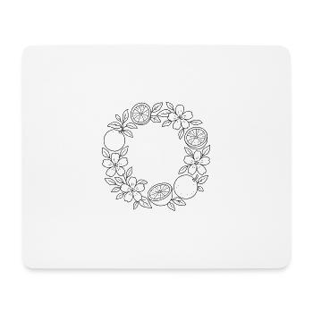 Orangen Blumenkranz zum ausmalen - Mousepad (Querformat) - Weiß - Vorne