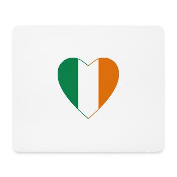 Irish Republic Flag Heart 1440px - Mouse Pad (horizontal) - white - Front