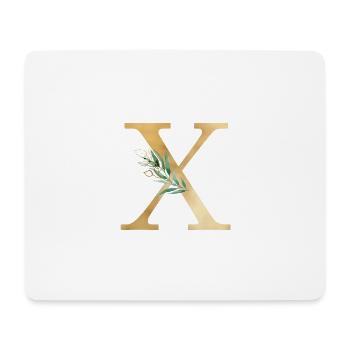 Monogramme X Botanique personnalisable - Tapis de souris (format paysage) - blanc - Devant